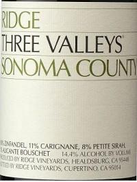 Ridge Sonoma County Three Valleys Zinfandel 16 2019