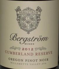 Bergstrom Pinot Noir Cumberland Reserve 2012