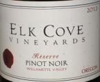 Elk Cove Vyd Pint Noir Reserve Willamette Valley 12 2012
